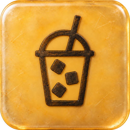 The IcedCoffee app icon: an iced coffee cup with a straw
